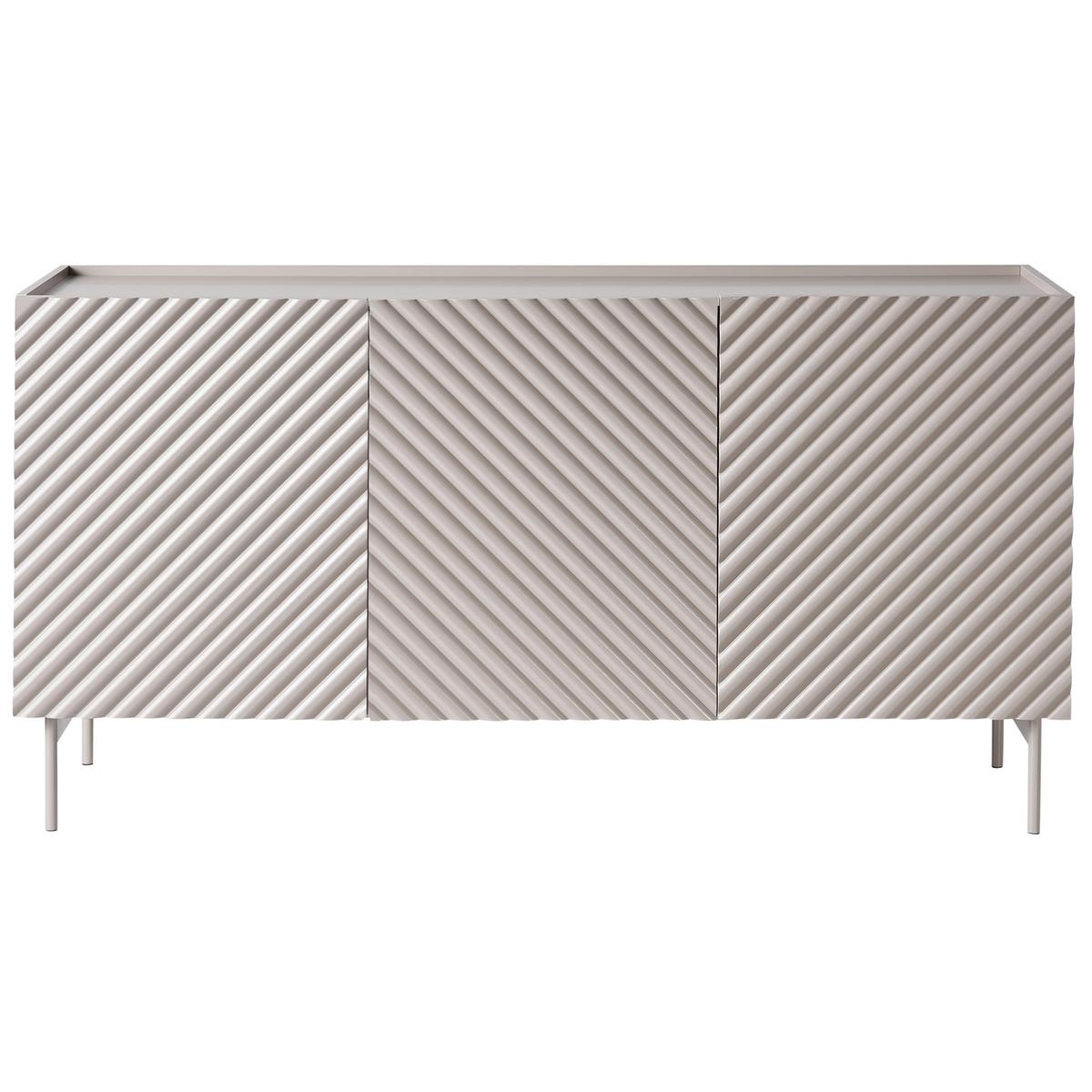 SIDEBOARD mit 3 Türen Hellbeige Yaraka - Beige, Holzwerkstoff (150/77/40cm) - Beliani