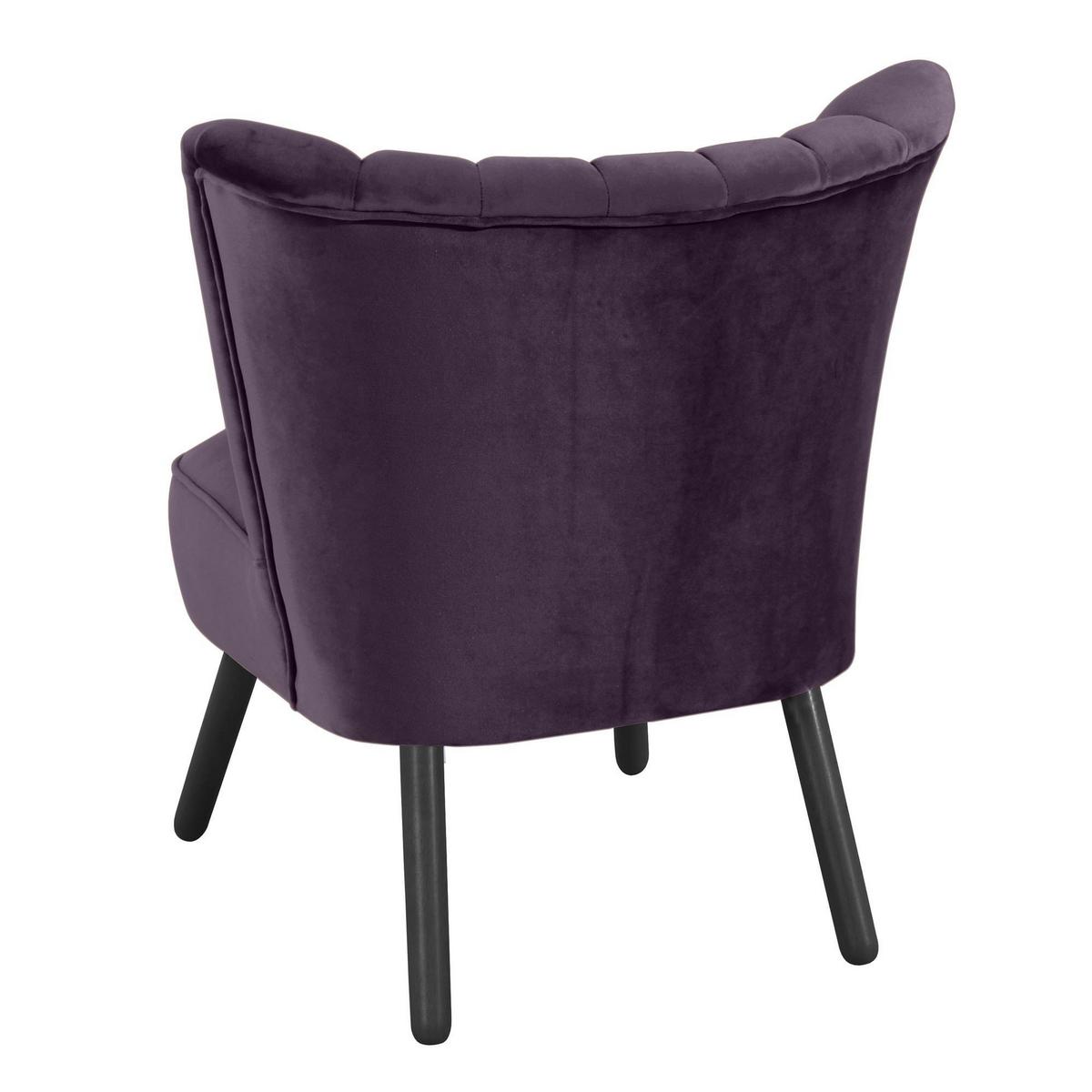 SESSEL Kadisha Bezug Samtvelours Buche schwarz lackiert / purple - Lila/Schwarz, Kunststoff (70/80/66cm) - 58aufmkessel