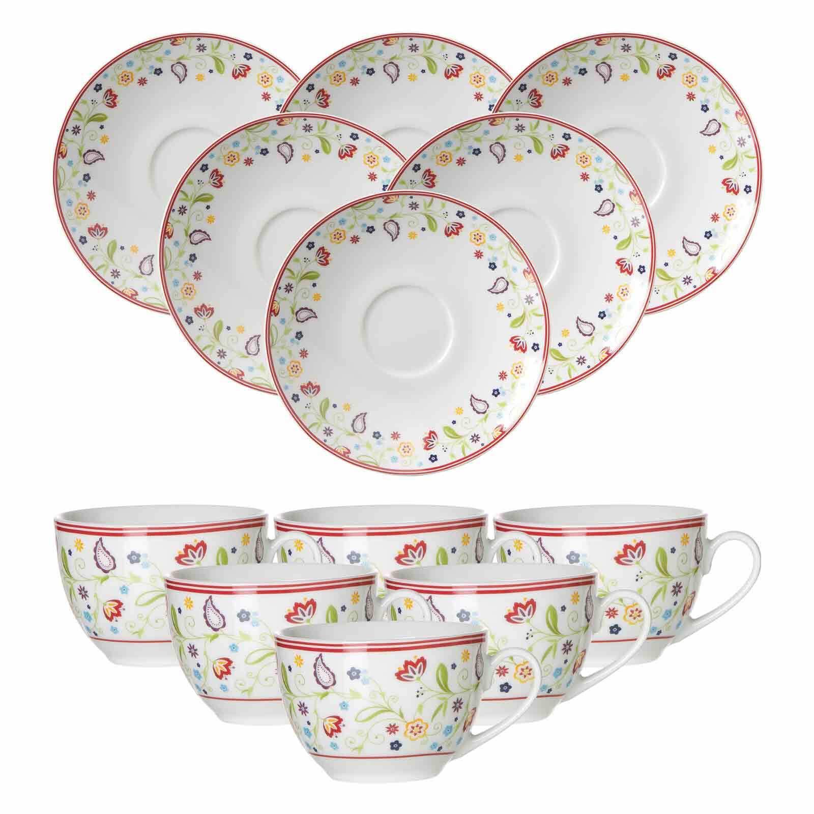 KAFFEETASSEN MIT UNTERTASSEN Shanti bunt 220 ml 6er Set - Multicolor, Keramik (16/8/16cm) - Ritzenhoff Breker
