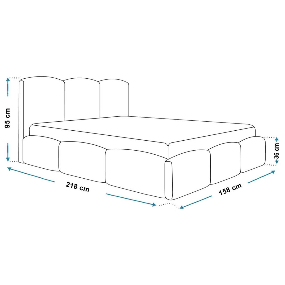 BETT 140x200 - Polsterbett mit Bettkasten und Metallrahmen - Modern Betten - Kuscheliger Catch-Me-Stoff - Kollektion Zoya - Grau - Grau, Holz/Textil (140/200cm) - Alpi-Möbel