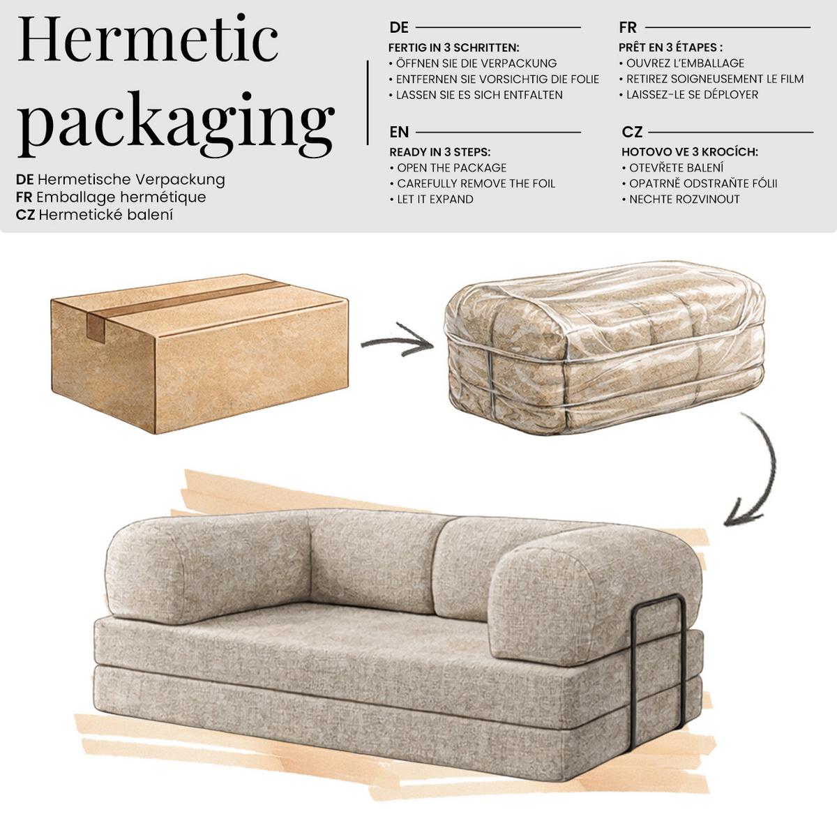 3-SITZER SOFA ORSETTO - Hellgrau Cord - Hellgrau/Schwarz, Textil/Metall (200/70/100cm) - MKS