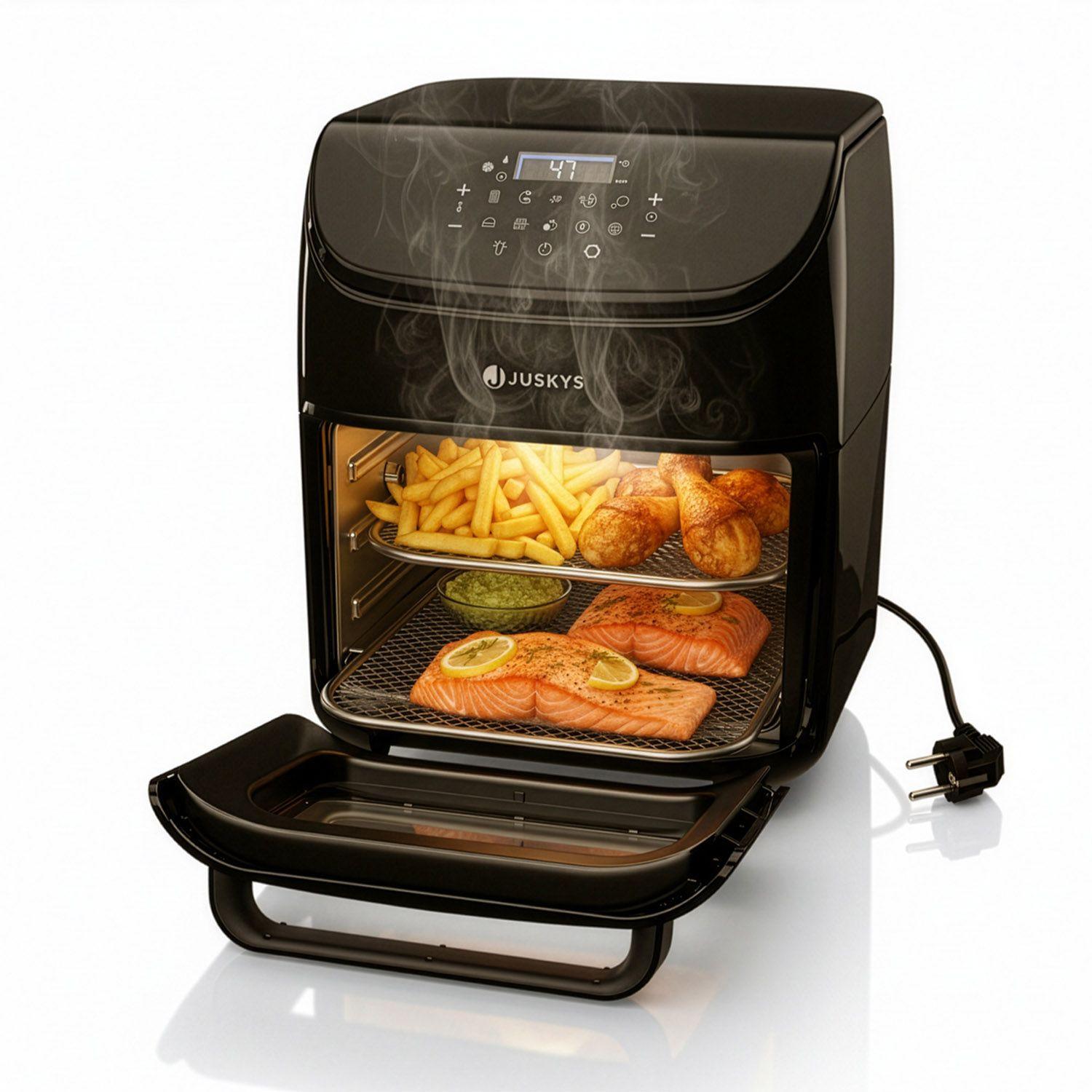 HEISSLUFTFRITTEUSE 12 L - Schwarz, Kunststoff (32/38/34cm) - Juskys