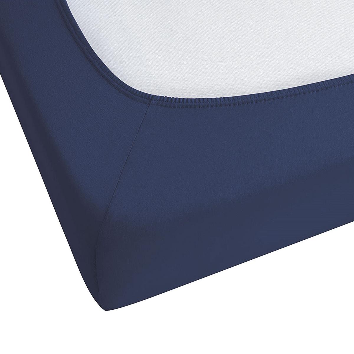 SPANNBETTLAKEN Blau 200 x 200 cm Hofuf - Dunkelblau, Textil (200/200cm) - Beliani
