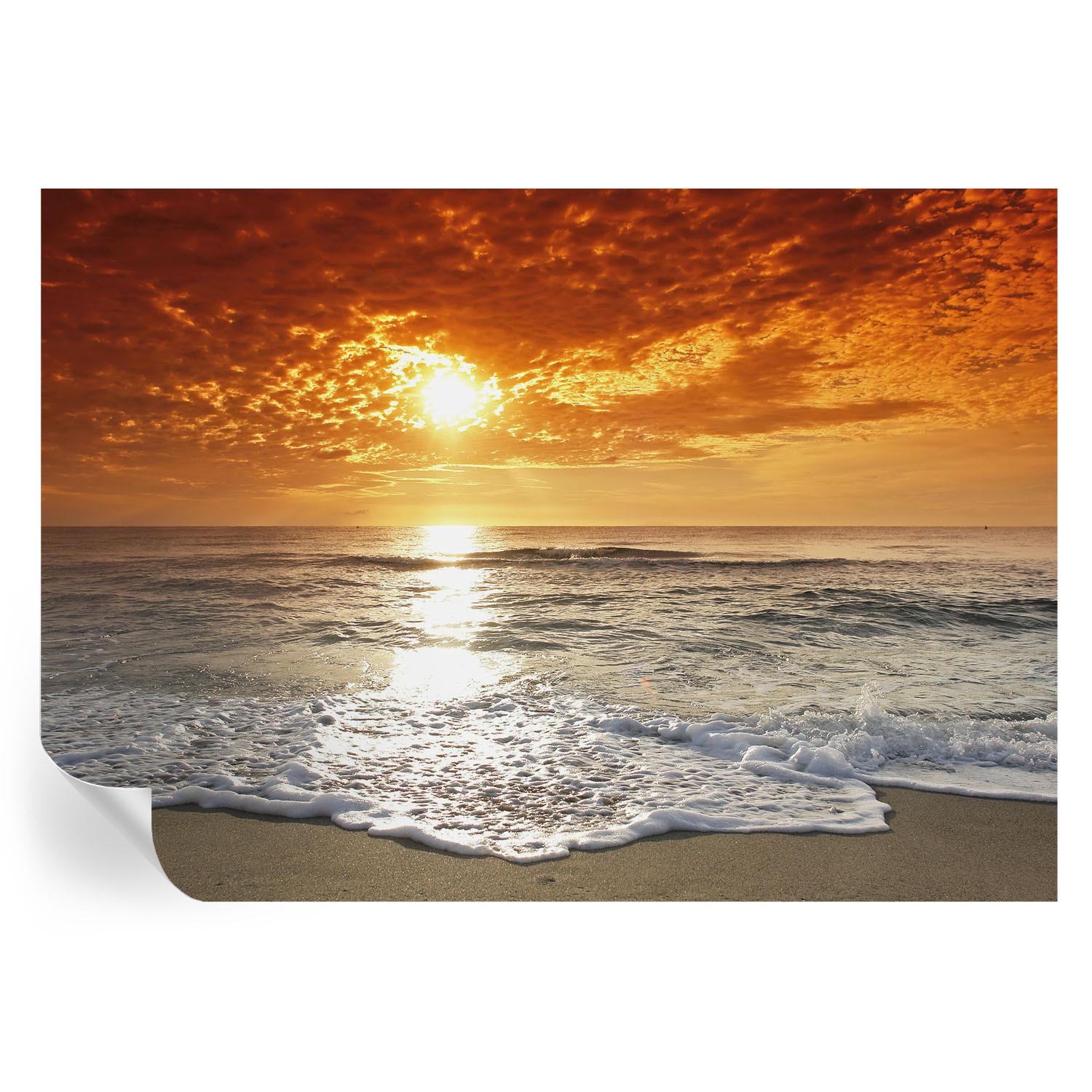 FOTOTAPETE 312x219 cm - Meereswellen - Gelb, Textil (312/219cm) - Wallfluent