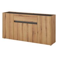 SIDEBOARD Evoke Eiche, grau 170 cm, Kommode mit viel Stauraum - Eichefarben/Schwarz, Holzwerkstoff/Kunststoff (170/87/40cm) - Furn.Design