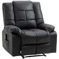 MASSAGESESSEL Elektrisch Fernsehsessel mit Liegefunktion 8 Massagepunkte Schwarz - Schwarz, Leder (99/99/94cm) - HOMCOM