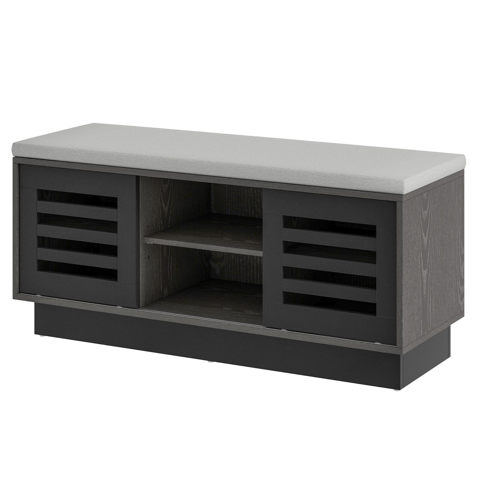 SCHUHBANK 46cm Dunkelgrau - Dunkelgrau, Holz (100/46/35cm) - COSTWAY