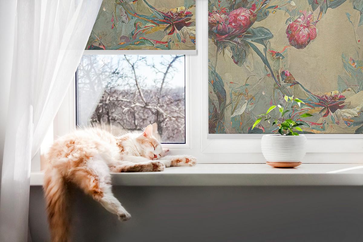INNENROLLO - Fensterrollo - Rollo - 60x40 cm - Wiese - Braun, Kunststoff (60/140/0.5cm) - TULUP