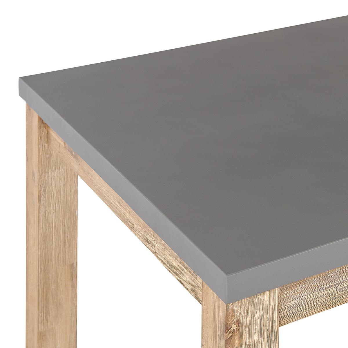 GARTENMÖBEL SET 8-Sitzer Beton/Akazienholz grau 2 Bänke 2 Hocker Ostuni - Hellbraun/Grau, Stein - Beliani