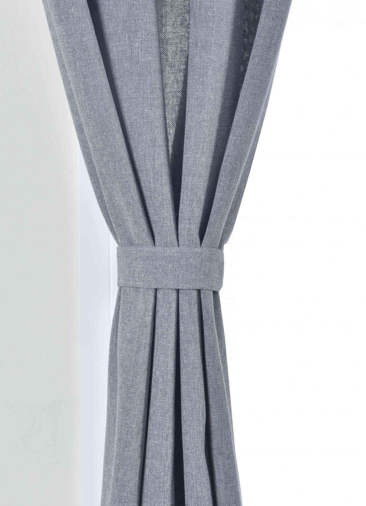 VORHANG 2ER SET »Essen« HxB 245x145 cm Dunkelgrau - Dunkelgrau, Textil (145/245cm) - Gardinenbox