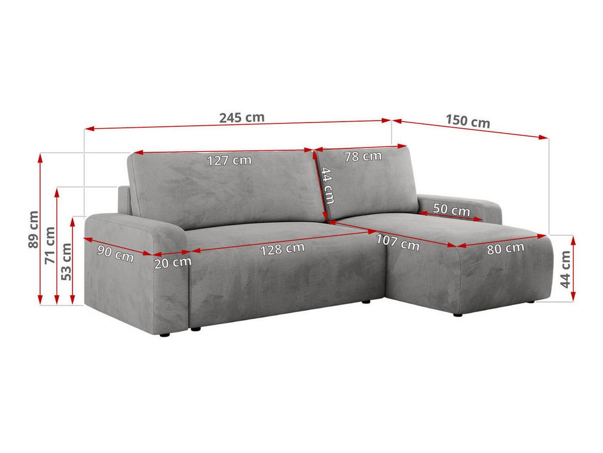 ECKSOFA ARGOS Hellgrau Velours - Hellgrau/Schwarz, Kunststoff/Textil (245/150cm) - MKS