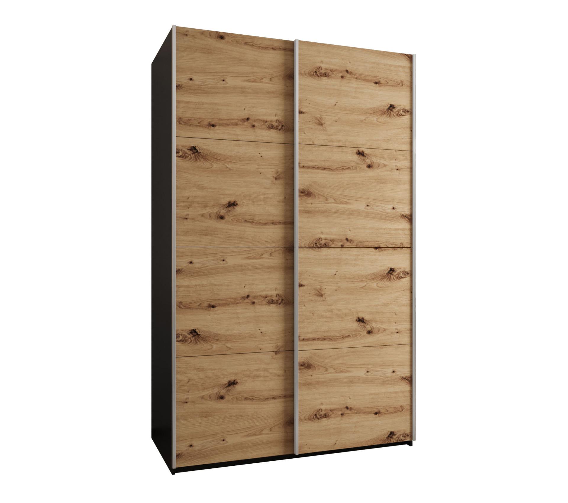 SCHWEBETÜRENSCHRANK 245,5/160/64 2-türig - Silberfarben/Schwarz, Holz/Metall (160/245/64cm) - Abiks Möbel