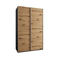 SCHWEBETÜRENSCHRANK 245,5/160/64 2-türig - Silberfarben/Schwarz, Holz/Metall (160/245/64cm) - Abiks Möbel