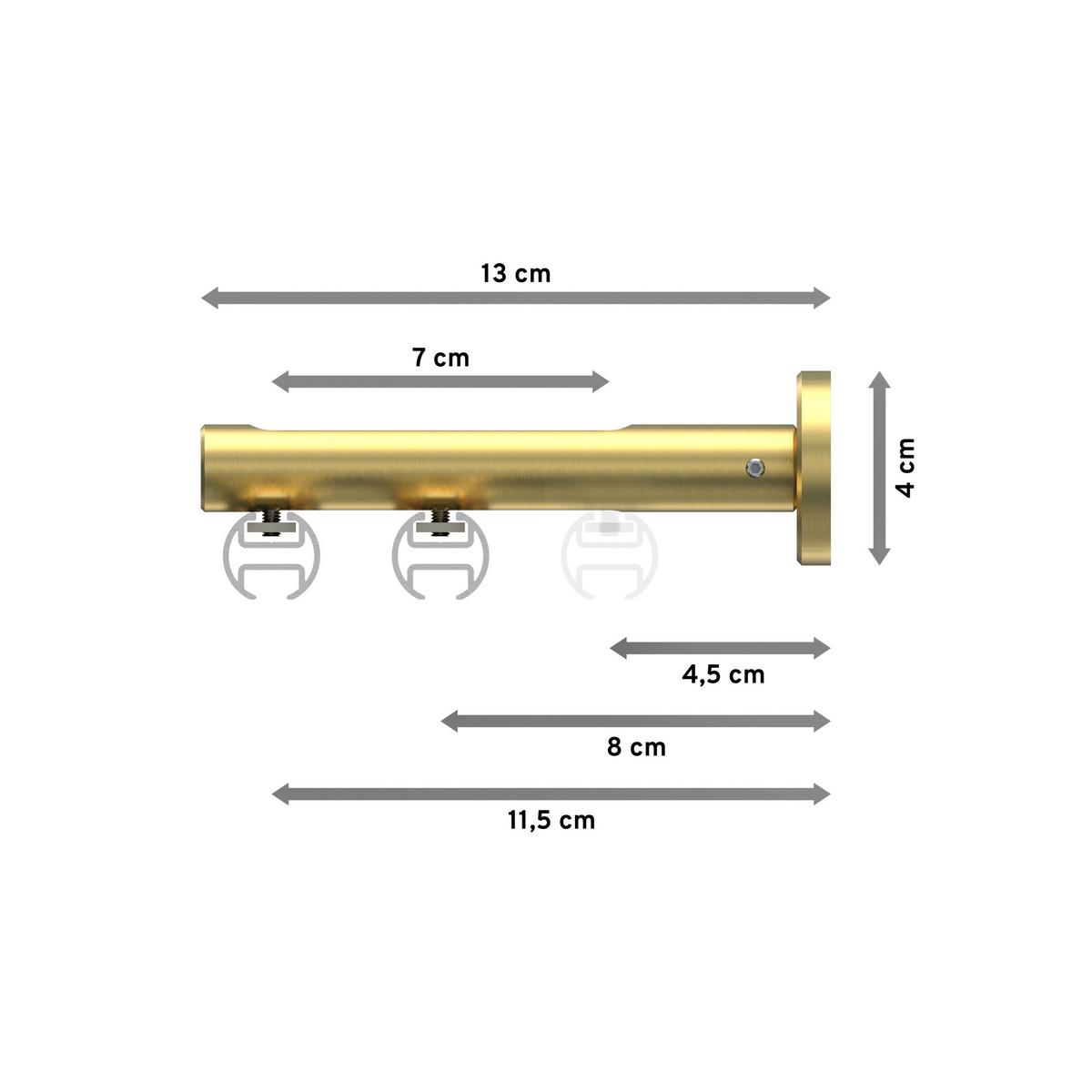 GARDINENSTANGE INNENLAUF Siteno Sitra 420 cm (geteilt in 3 x 140 cm), 2-läufig, 20 mm Ø Messing-Optik - Messingfarben, Metall (420cm) - INTERDECO