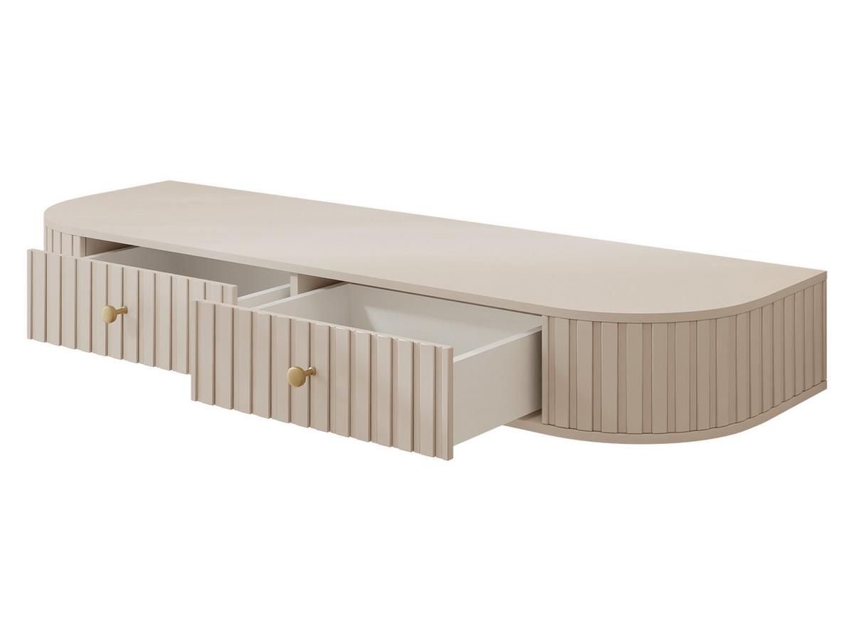 SCHMINKTISCH Sepiroz 2S - Sandfarben/Goldfarben, Holzwerkstoff/Metall (123/18/36cm) - MIRJAN24