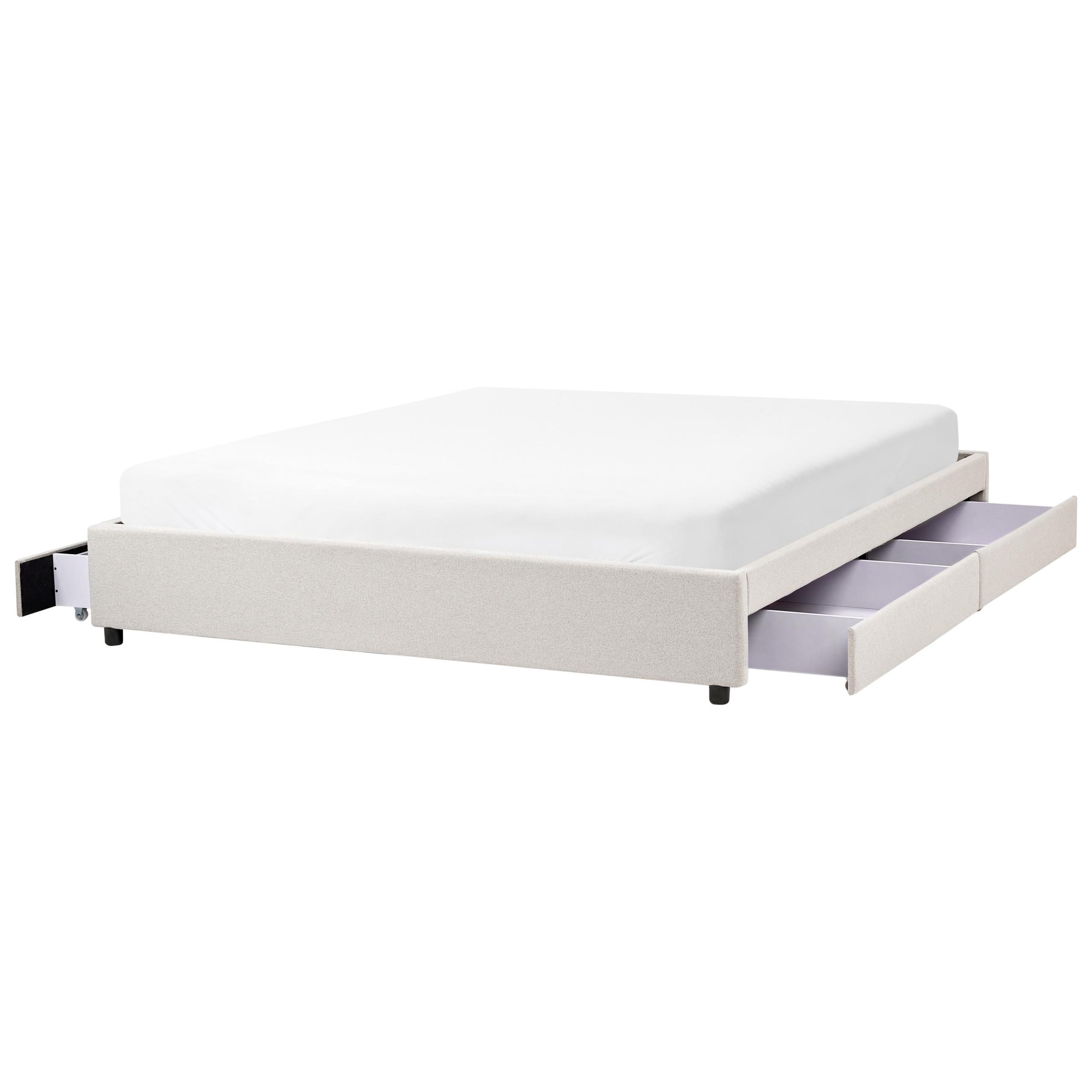 BETT 180/200 cm Hellbeige Prades - Beige, Textil (180/200cm) - Beliani
