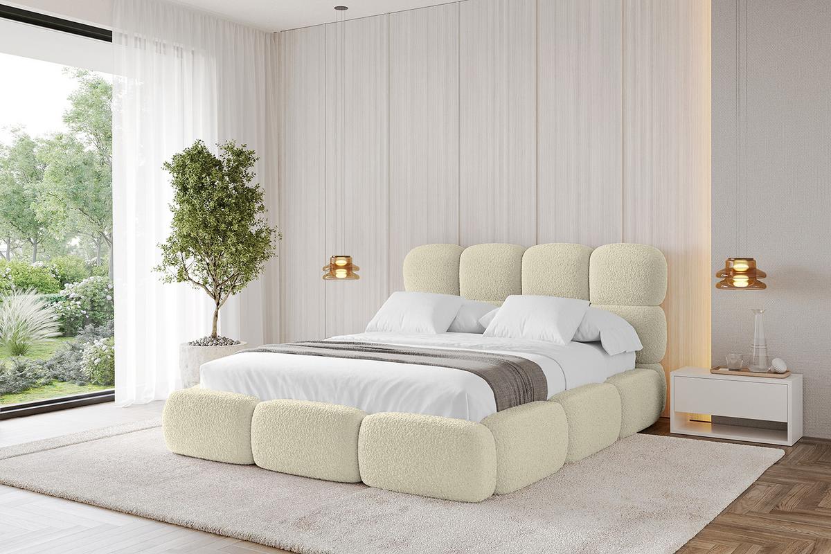 POLSTERBETT mit Bettkasten und Lattenrost, Boxbett ohne Matratze - NOMA 180x200 Beige - Taupe, Holzwerkstoff/Textil (180/200cm) - ALTDECOR