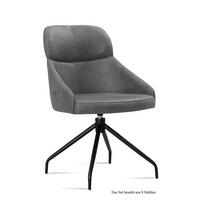 ESSZIMMERSTUHL drehbar (8er-Set) Dorian 52x82x63 Schwarz/Grau - Schwarz/Grau, Kunststoff (63/82/52cm) - 58aufmkessel