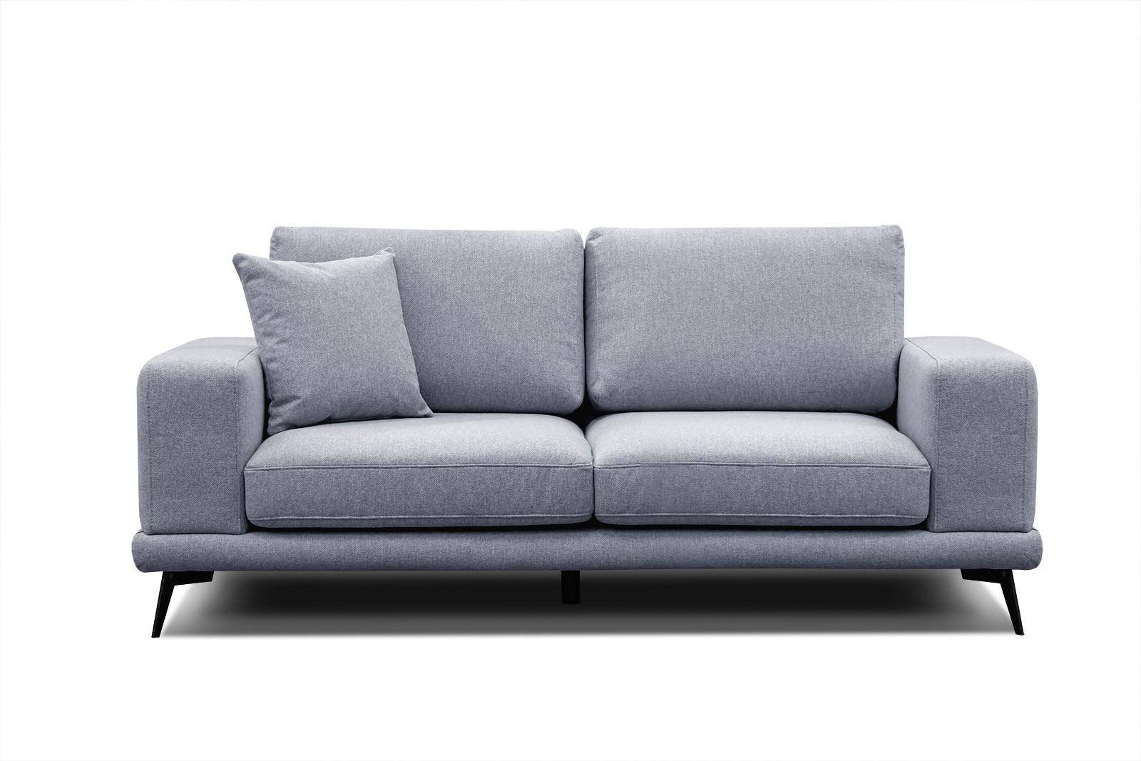 SOFA MEDIOLANE 2,5-Sitzer, hellblau - Hellblau, Holzwerkstoff/Textil (203/87/96cm) - Wozimo