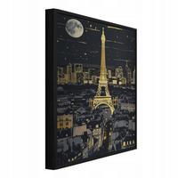 BILDER mit Rahmen Stadt Eiffelturm Schwarz 100x150 cm - Multicolor, Metall (100/150cm) - Wallarena