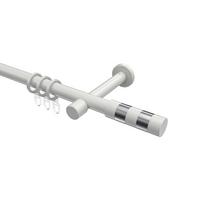 GARDINENSTANGE Prestige Mavell 160 cm, 1-läufig, 20 mm Ø Weiß - Chromfarben/Weiß, Metall (160cm) - INTERDECO