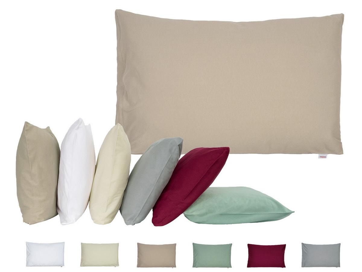 KISSENHÜLLE BasicSoft pur-weiß 100% Baumwoll-Jersey 40/60 cm - Weiß, Textil (40/60cm) - beties Heimtextil