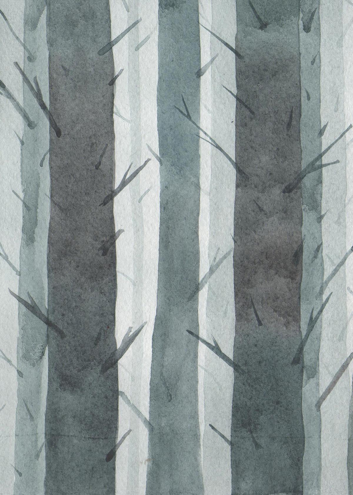 VERDUNKELUNGSROLLO 100x140 cm Bäume - Grau, Textil (100/140cm) - TULUP