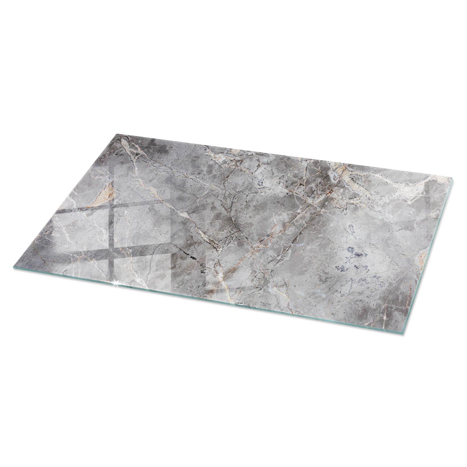 TISCHPLATTE 140x70 cm Muster aus Naturmarmor - Dunkelgrau, Glas (0.4/140/70cm) - TULUP