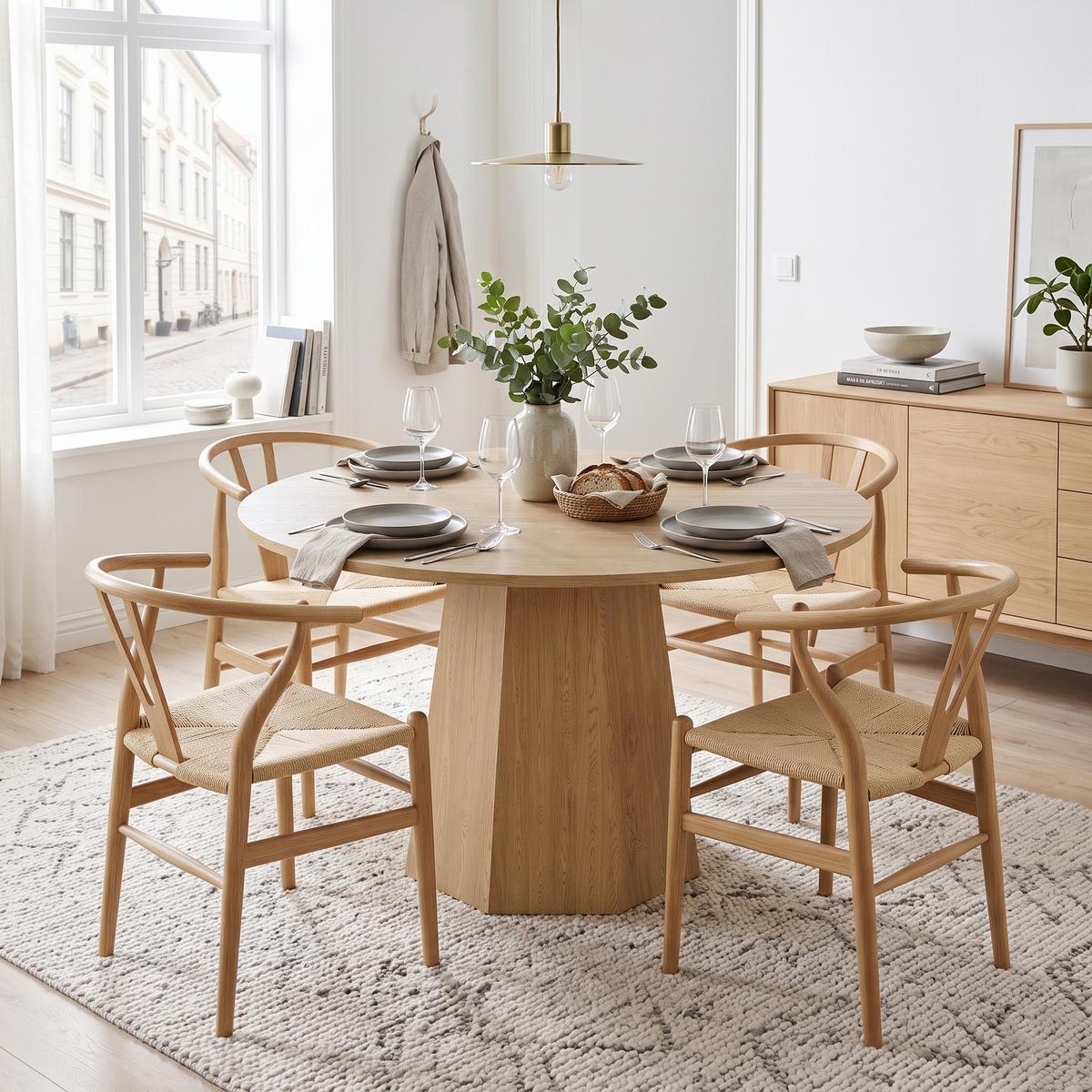 ESSTISCH rund eiche skandinavisch 120cm - Eichefarben, Holzwerkstoff (120/120/75cm) - Urban Meuble