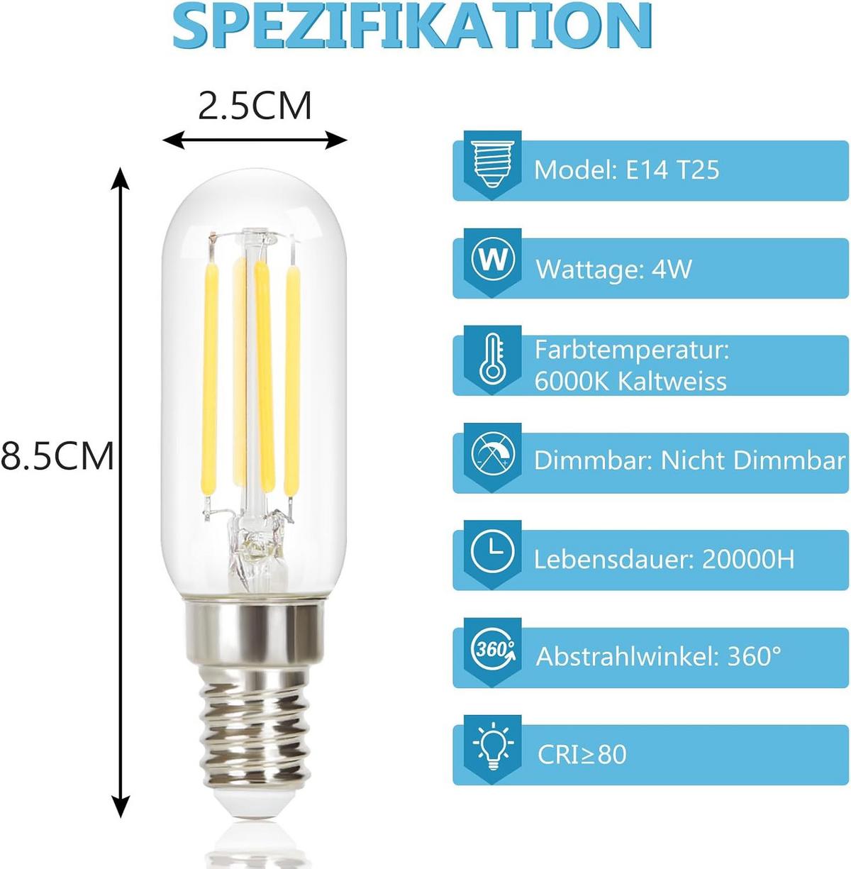 LEUCHTMITTEL Luminaraix 2.5/2.5/8.5 cm - Transparent, Glas (2.5/8.5cm) - ZMH