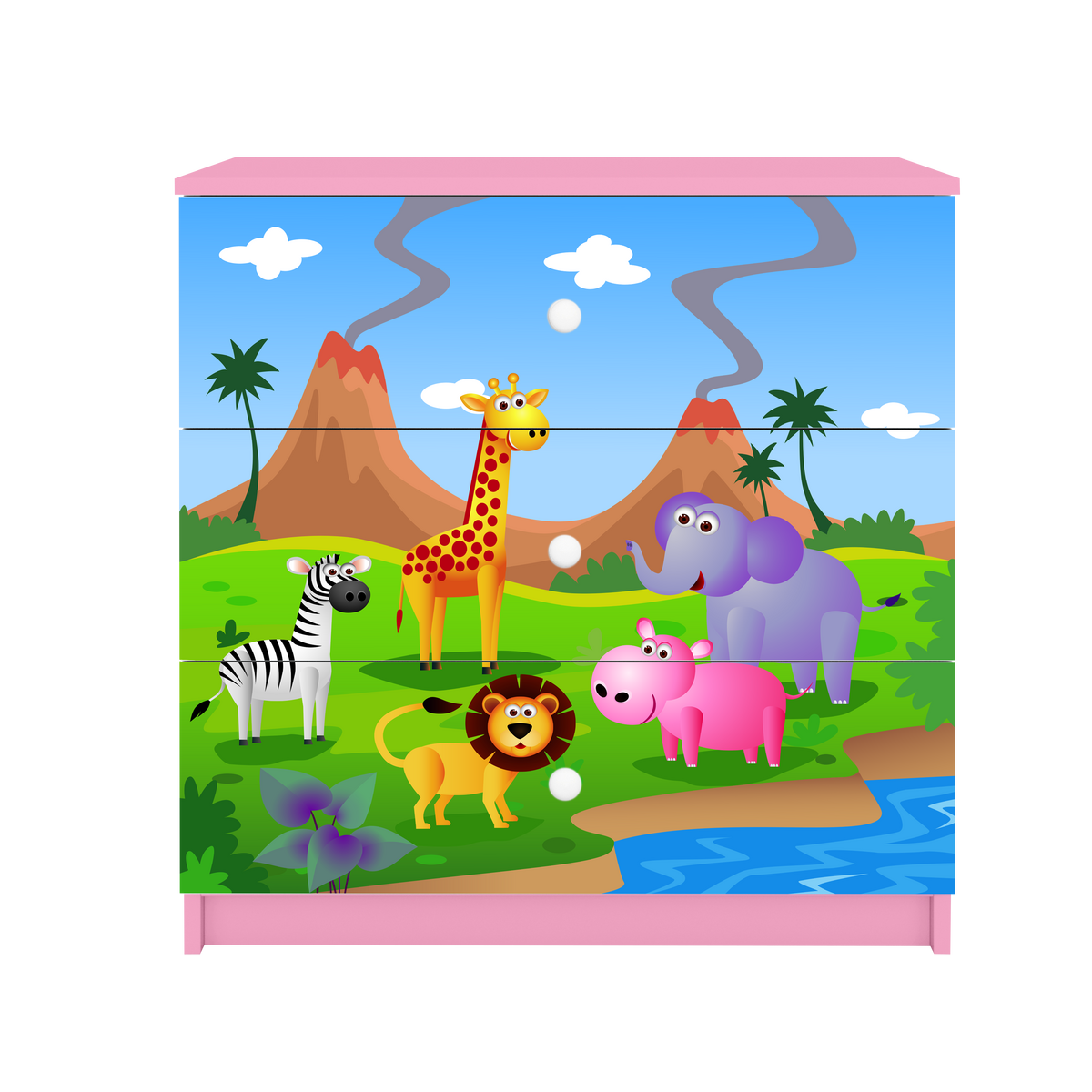 KOMMODE Babydreams Safari 81/81/41 - Rosa, Holzwerkstoff (81/81/41cm) - RAUMHIRSCH FURNITURE