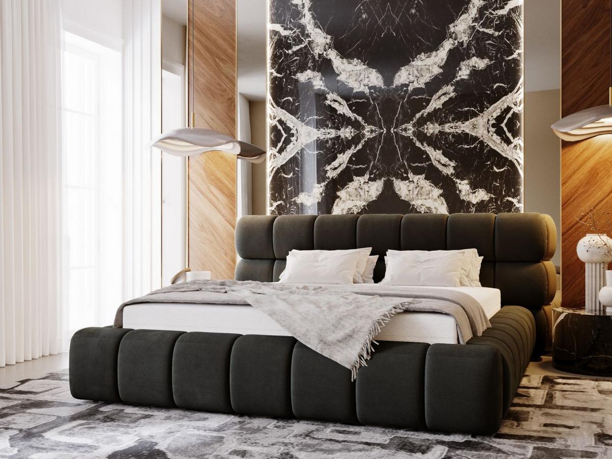 POLSTERBETT Mellow 180x200 Dunkelgrau - Dunkelgrau, Textil (180/200cm) - Graingold