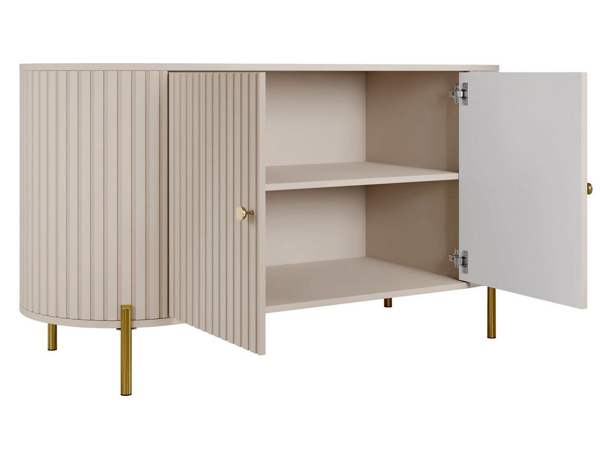 KOMMODE Sepiroz 140 2D - Sandfarben/Goldfarben, Holzwerkstoff/Metall (139/79/43cm) - MIRJAN24