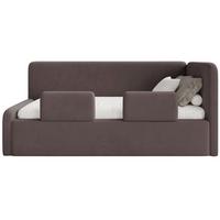 KINDERBETT Fanko Samt Braun 90x200 cm - Schwarz/Braun, Kunststoff/Textil (90/200cm) - Selsey