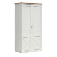 SCHRANK 2 Türen Victoria Weiß und Holz - Weiß, Holzwerkstoff (103/201/58cm) - Petits-meubles