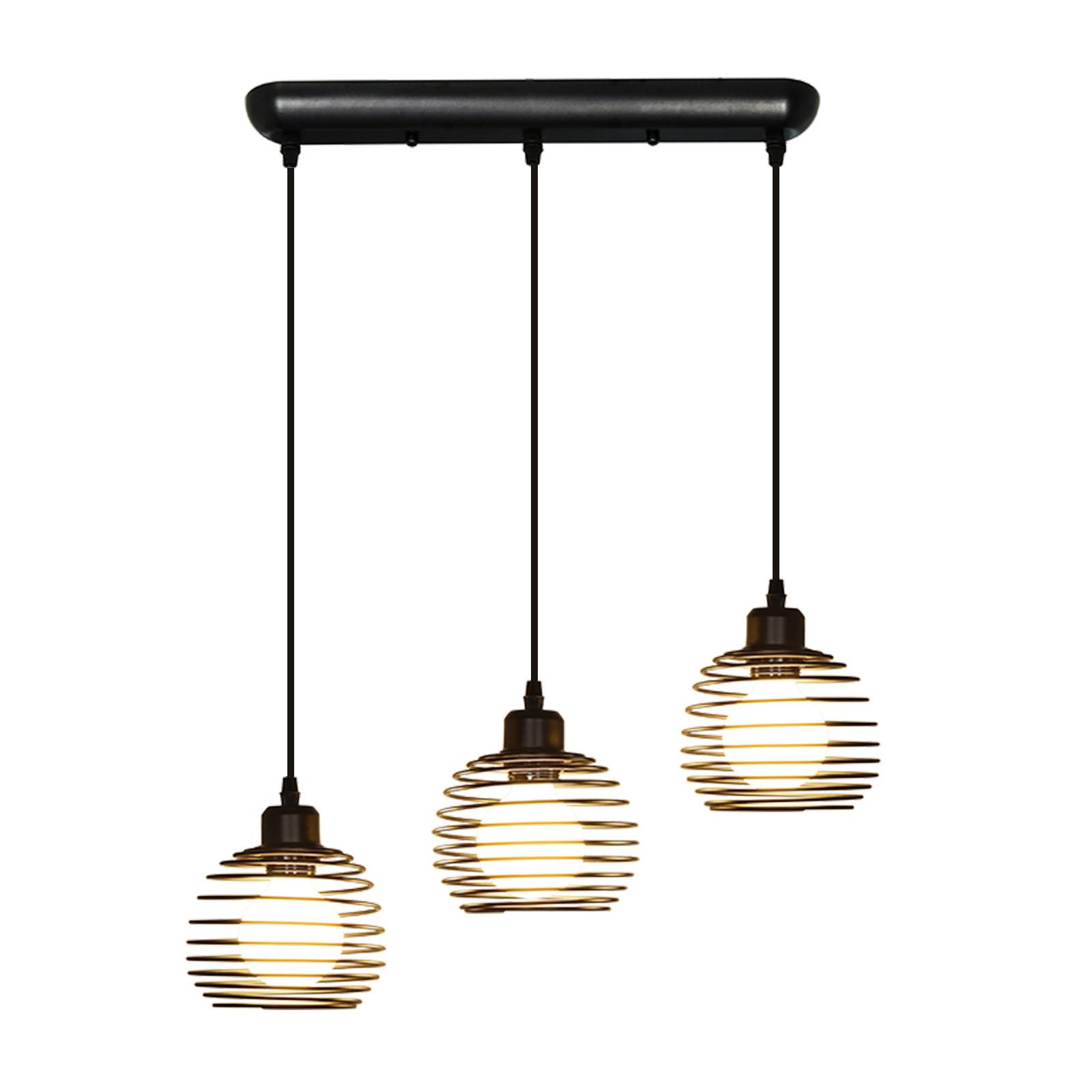 PENDELLEUCHTE Walburga 3-flammig 50/15/144 cm - Schwarz, Metall (50/15/144cm) - Nettlife