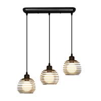 PENDELLEUCHTE Walburga 3-flammig 50/15/144 cm - Schwarz, Metall (50/15/144cm) - Nettlife