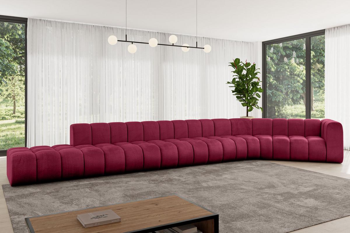 ECKSOFA modulares Sofa Tilmo-L3 - 581x194x70 cm Bordeauxrot - Bordeaux, Holzwerkstoff/Textil (581/194cm) - ALTDECOR