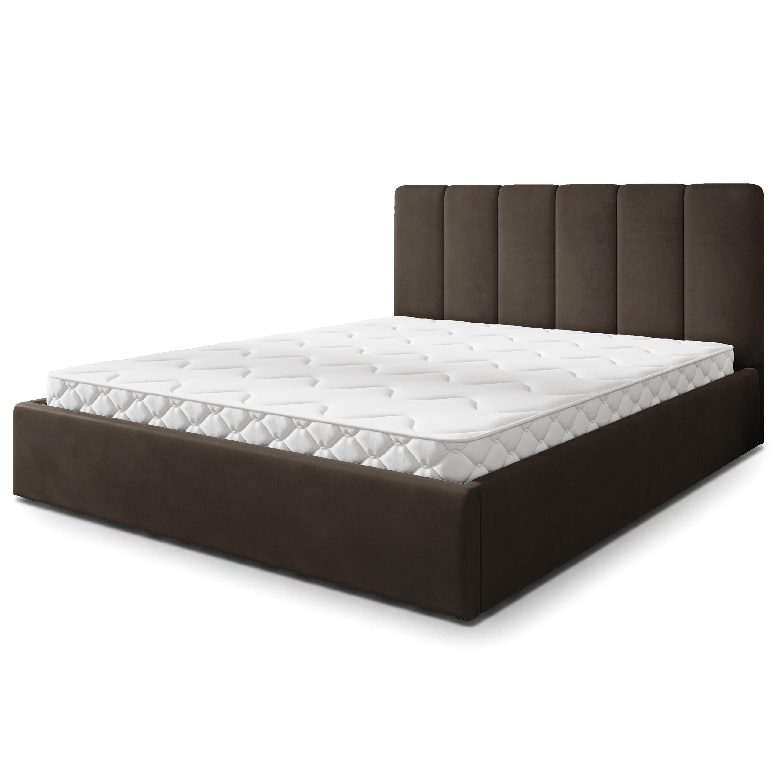 POLSTERBETT NEMIS 120x200 cm mit Bettkästen - Braun - Braun, Holz (120/200cm) - MASSENO