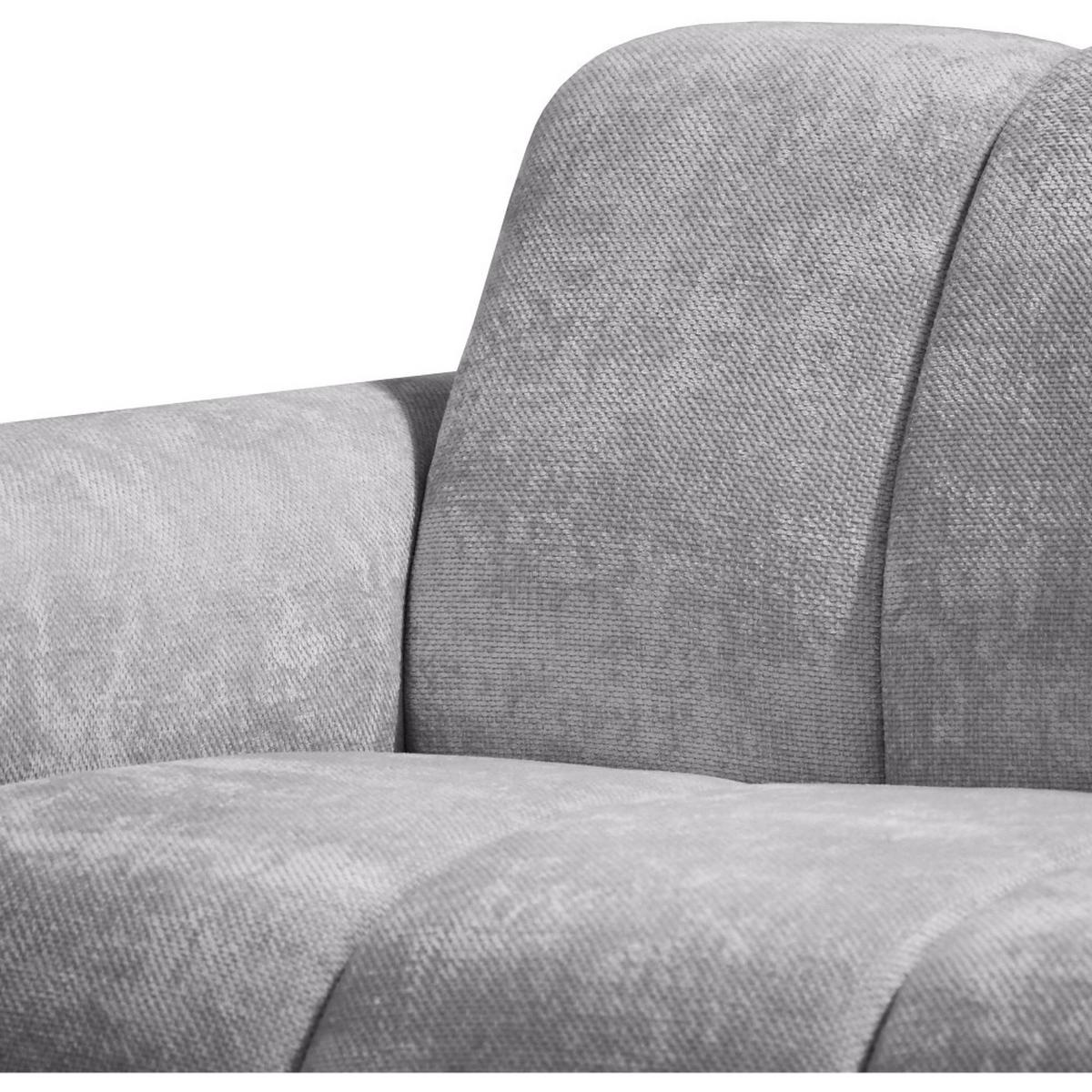 ECKSOFA Volare Mini ohne Schlaffunktion hellgrau rechts, Vega-Stoff - Hellgrau/Schwarz, Textil/Metall (256/165cm) - Beautysofa