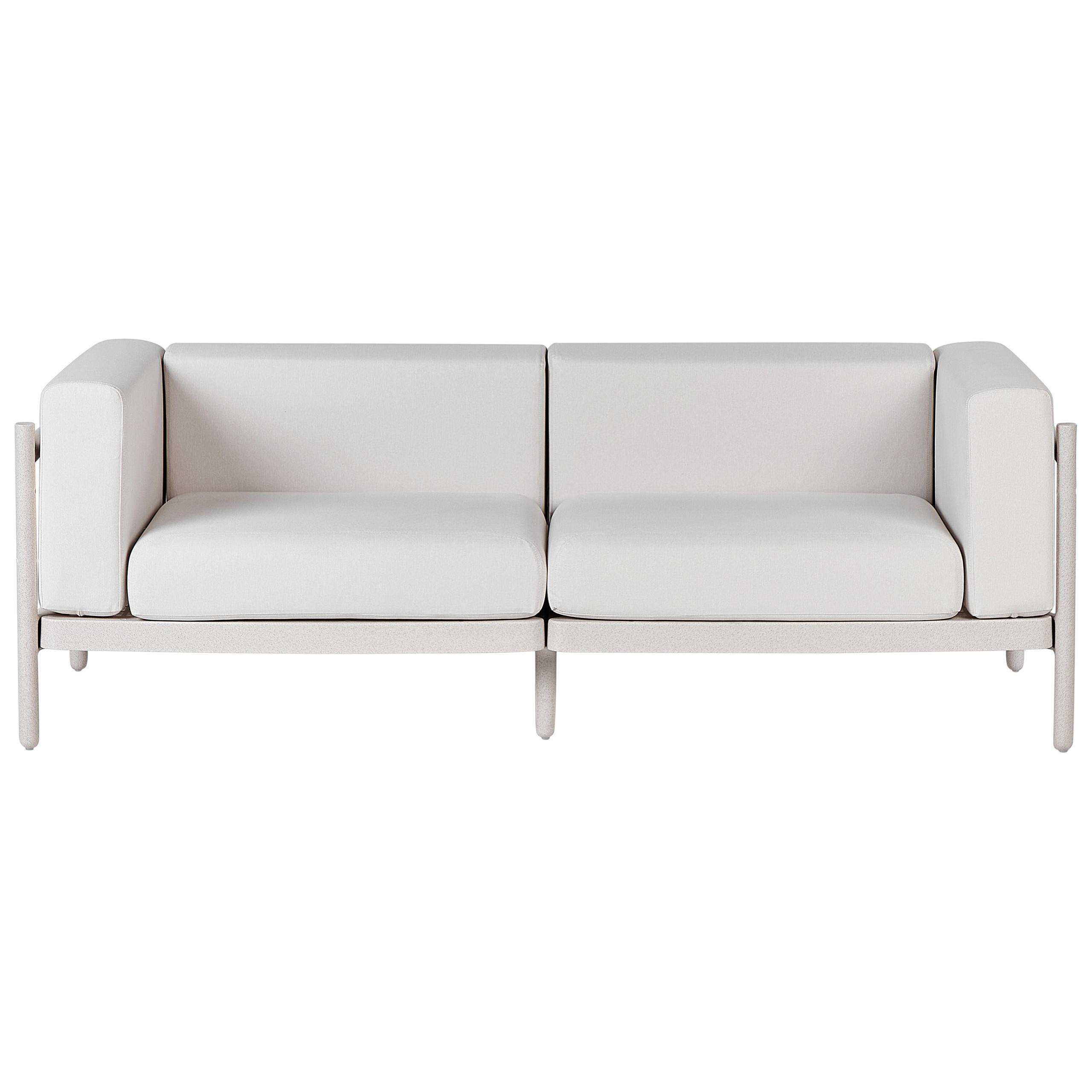 GARTENSOFA 2-Sitzer Beige Ferretti - Beige, Kunststoff (187/68/73cm) - Beliani