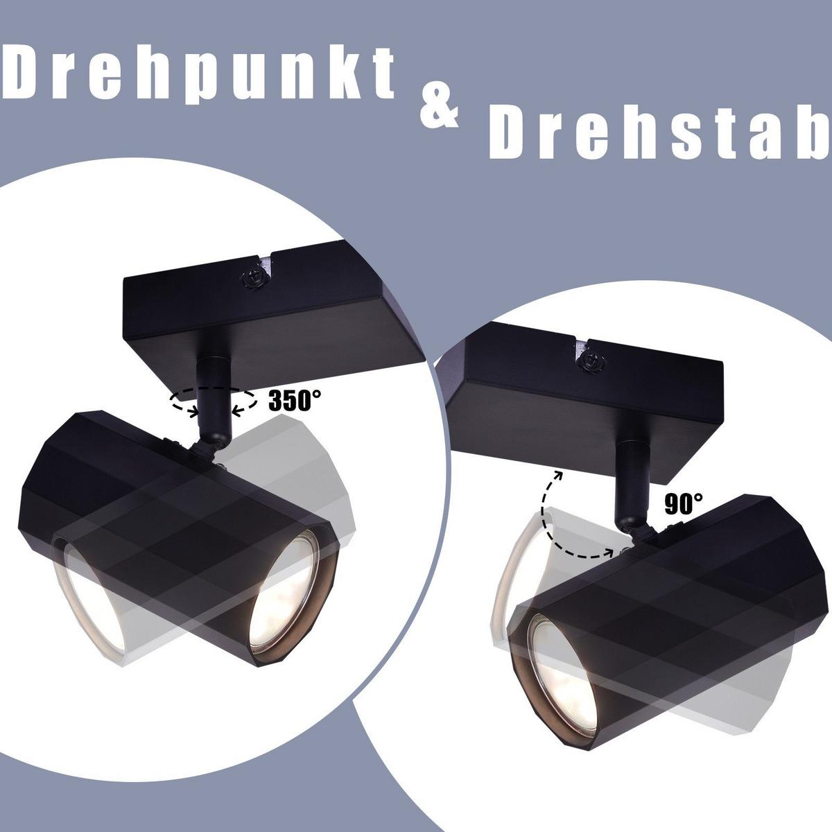 DECKENSTRAHLER Adorf 1-flammig 10/2.5/15.3 cm - Schwarz, Metall (10/2.5/15.3cm) - Nettlife