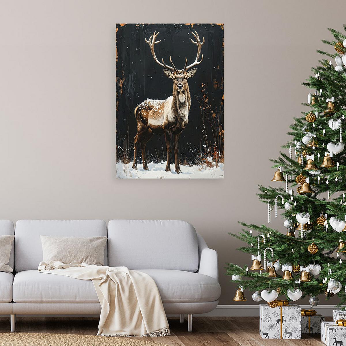 LEINWANDBILD Weihnachten 30x45cm - Schwarz, Textil (30/45cm) - Feeby