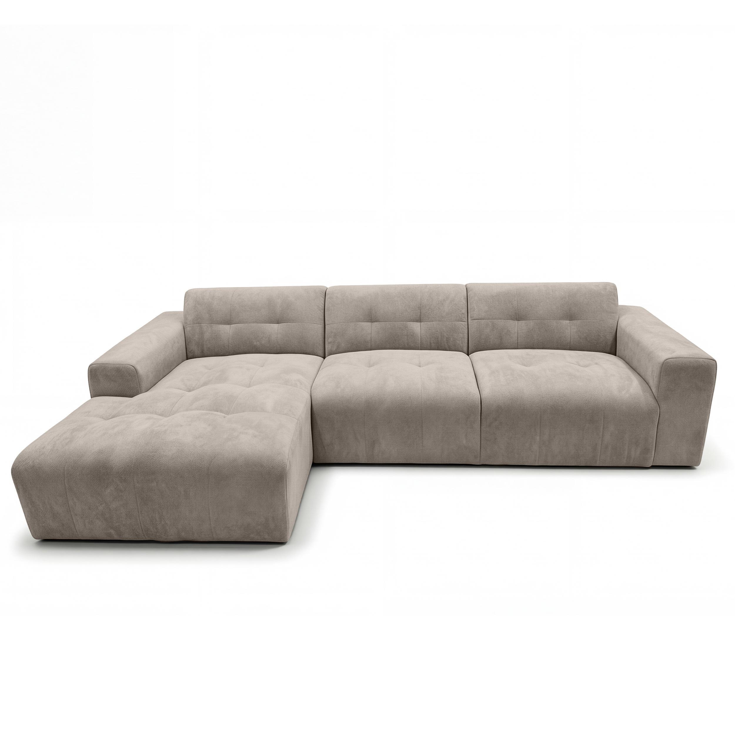 ECKSOFA L Form Corlu Beige 310/165/78 cm – stilvolle kleine Eckcouch Links - Beige/Schwarz, Kunststoff/Textil (310/165cm) - AX Living
