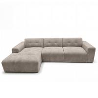 ECKSOFA L Form Corlu Beige 310/165/78 cm – stilvolle kleine Eckcouch Links - Beige/Schwarz, Kunststoff/Textil (310/165cm) - AX Living