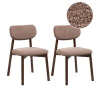 ESSZIMMERSTUHL 2er-Set Bouclé Braun/Taupe Mills - Taupe, Textil (50/80/58cm) - Beliani