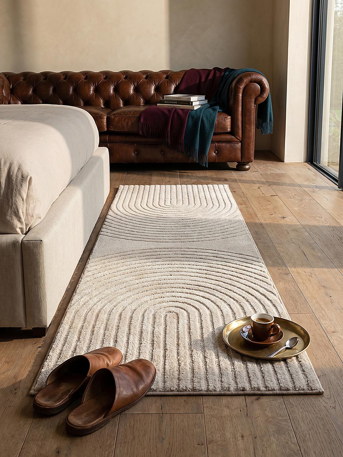 TEPPICHLÄUFER Geometrisch MUOTA Polypropylen Beige 80 x 150 cm - Beige, Textil (80/150cm) - KADIMA DESIGN