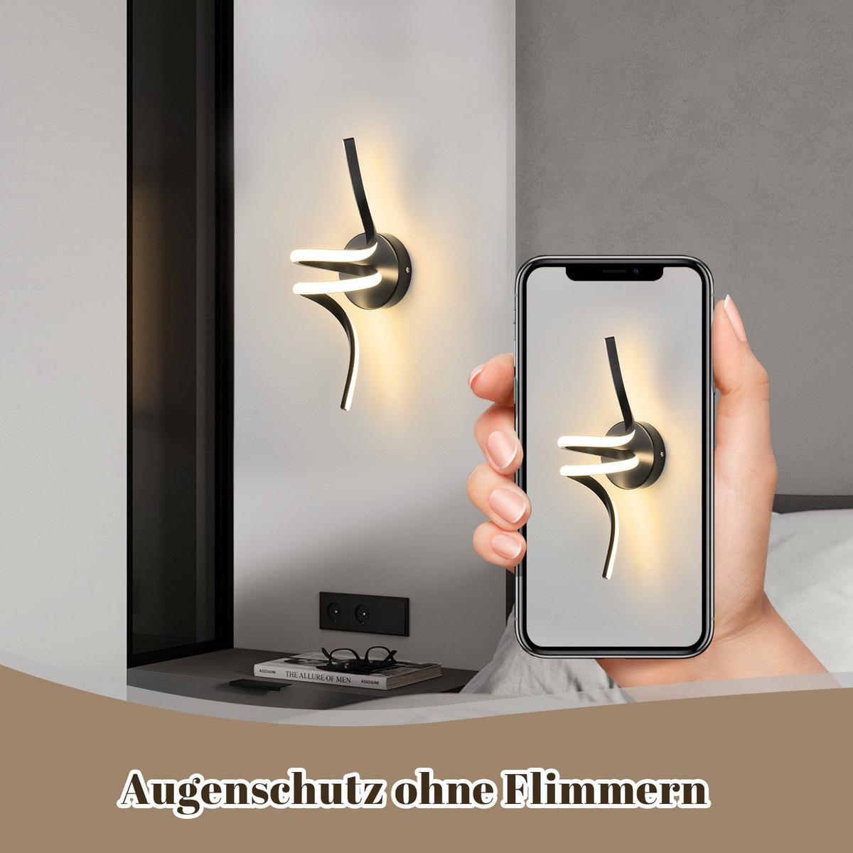 LED - WANDLEUCHTE Tauvaris 12.5/16.5/40.5 cm - Schwarz, Metall (12.5/16.5/40.5cm) - ZMH