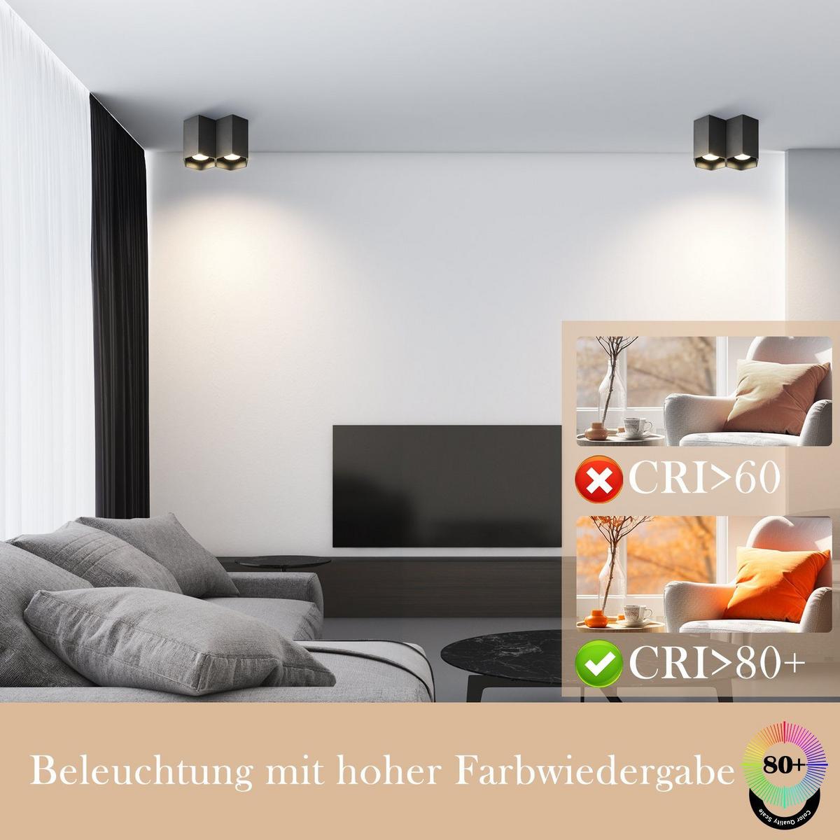 AUFBAULEUCHTE Emma 18/9/11 cm - Schwarz, Metall (18/9/11cm) - Nettlife