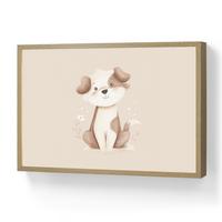 WANDLEUCHTE MIT AKKU Hund - Gefleckt - Braun 60x40 cm - Beige, Holzwerkstoff (60/40/8cm) - OnlyWow